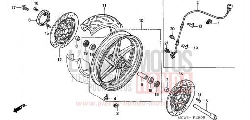 ROUE AVANT VFR800A2 de 2002